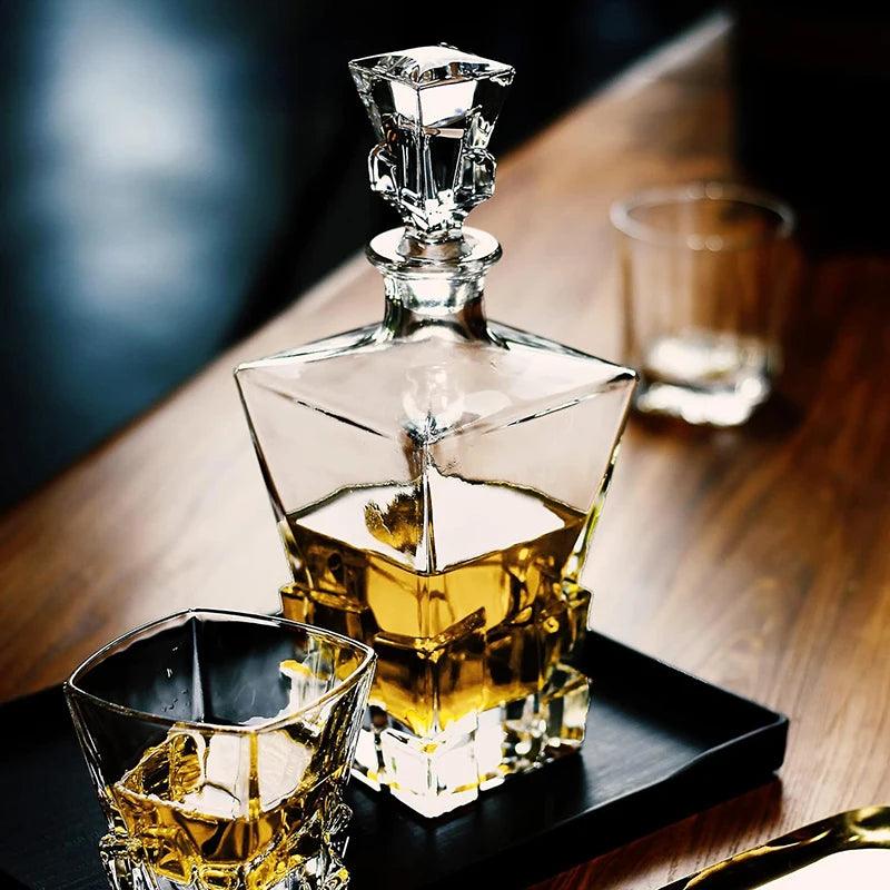 Garrafa Decanter com Blocos de Vidro