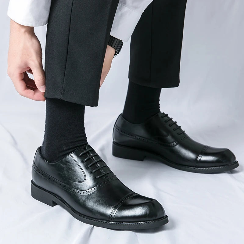 Sapato Social Masculino Preto Brogue Boss