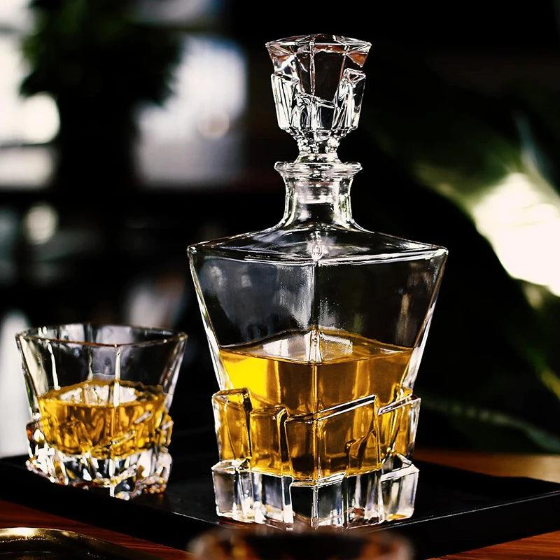 Garrafa Decanter com Blocos de Vidro